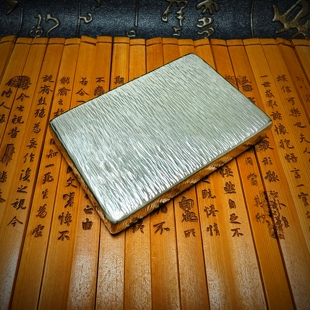 白铜镇尺手工锤纹镇纸文房四宝长方形纯铜实心小楷书法压尺小摆件