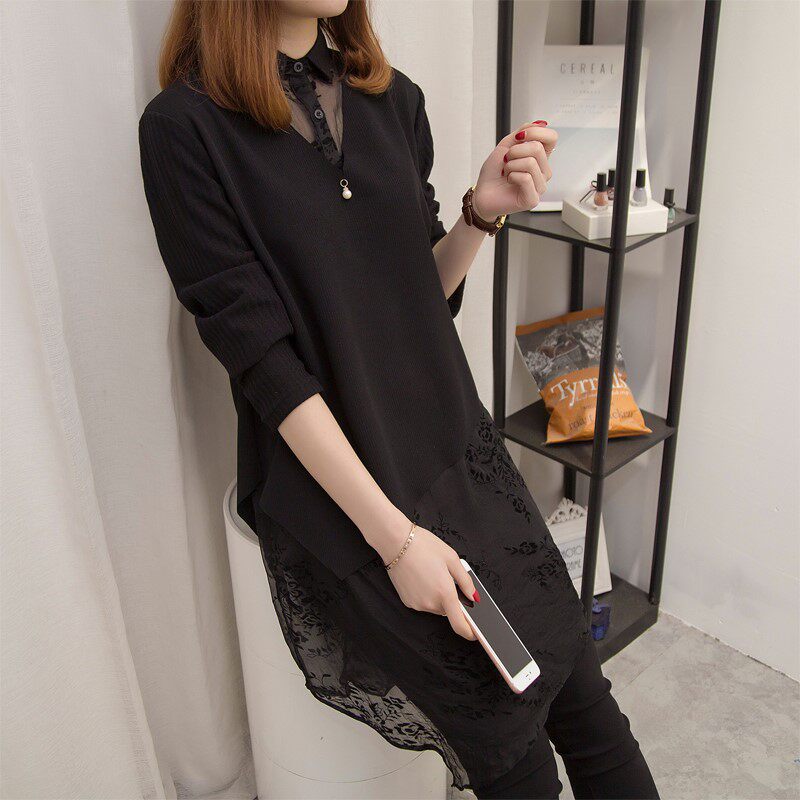 Large Women's wear Show thin Early spring False two Mid length version knitting Dress A few extra pounds Sister Lace Love to buy fashionin the Women's clothing/Boutique , Large size women  category - from Buy2taobao.com to provide professional Taobao agent buy service
