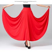 广场妈妈跳舞蹈裙子裙新疆舞交谊舞中长款 半身长裙女春夏