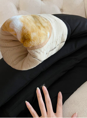 深档加长护膝棉裤女夹棉加厚防风保暖裤超厚加绒打底裤绒裤子外穿