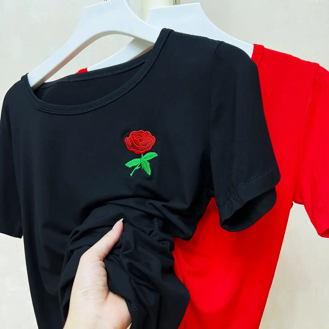 新款女上衣短袖T恤夏交谊舞国标舞瑜伽服中袖长袖运动练功跳舞服