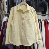 262春季 纯色简约休闲衬衣上衣口袋刺绣中长款 女翻领长袖 衬衫