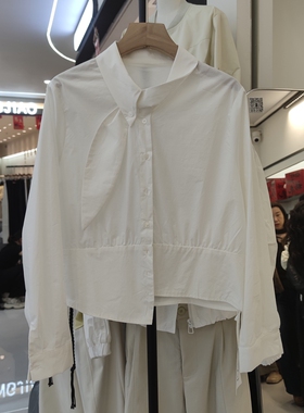 26208春季新款女装翻领长袖衬衫女宽松显瘦百搭上衣女天丝棉