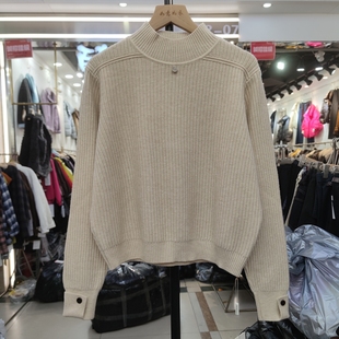 宽松纯色毛衣打底衫 女冬季 针织衫 731休闲设计感半高领长袖