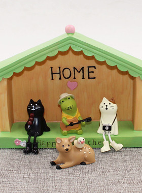 日式风创意桌面小房子树脂工艺品