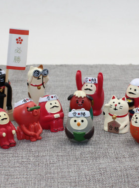 日本考试系列章鱼达摩公仔摆件