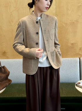 ALIN LP老钱风spagna圆机双面针织澳洲羊毛外套