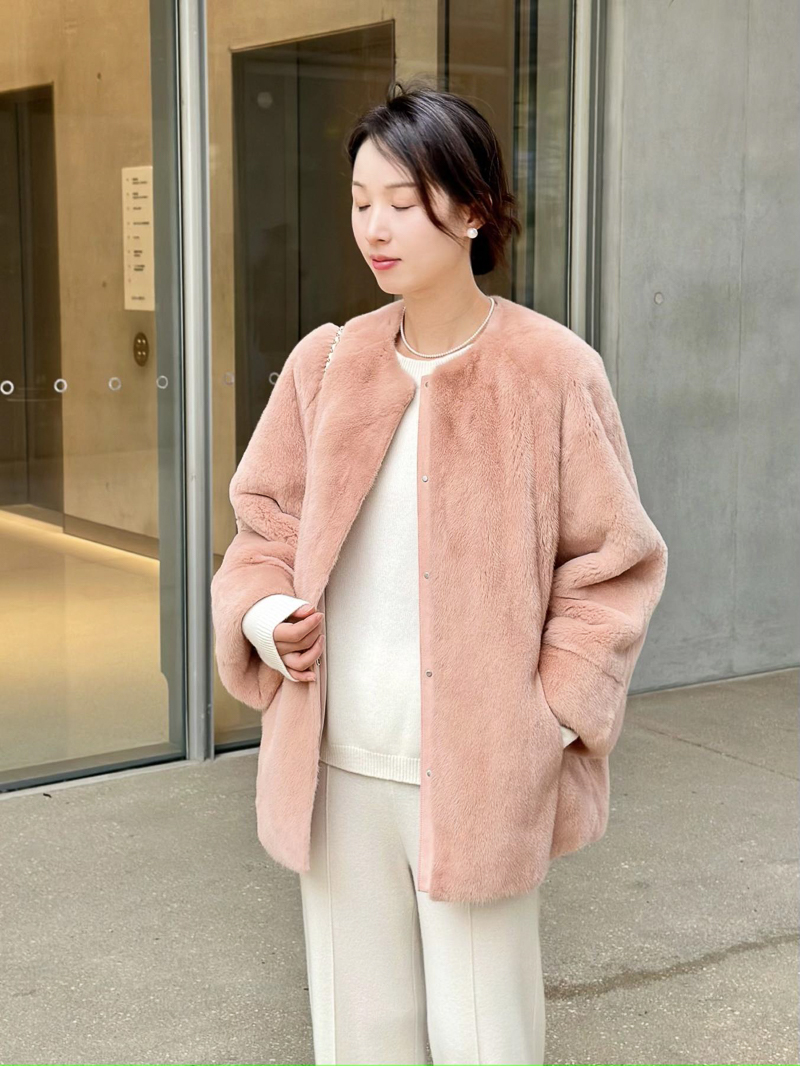 丹麦进口紫标级小母貂两面穿外套