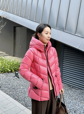 ALIN限量独家【法M代工】斜缝枕头立领连帽加厚90白鹅绒羽绒服
