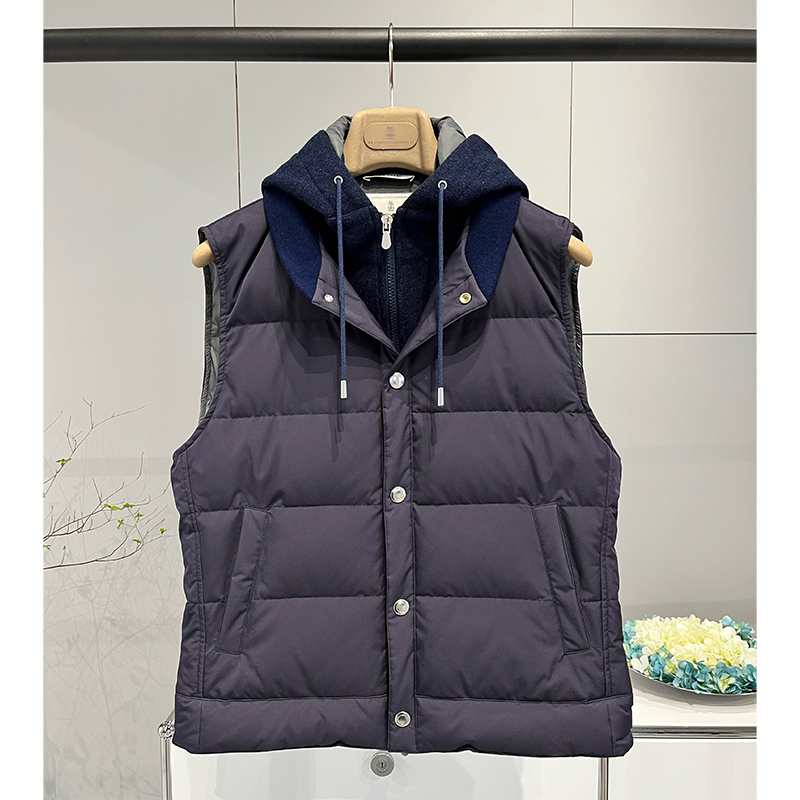 ALIN【BC鼎级线】经典款意式低调休闲男士鹅绒连帽羽绒马甲 - 封面