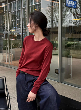 ALIN【国王的礼物】LP纱线12.8微米200支初剪羊毛中缝圆领针织衫