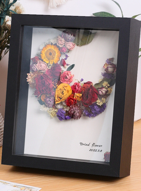 干花相框diy立体中空放永生花的画框保存干玫瑰花框风干标本框架