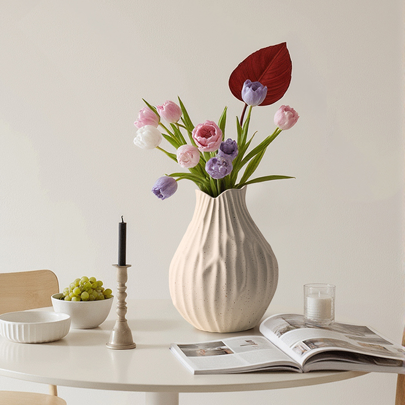 贝汉美侘寂风陶瓷花瓶摆件客厅插花陶罐高级感景德镇干 干燥花禅