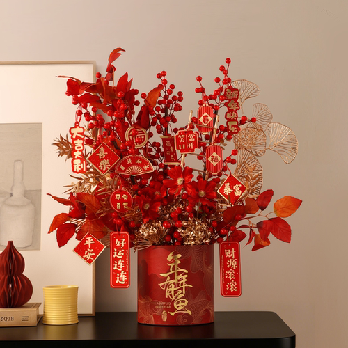 【过年装饰】马年吉祥物红果福桶