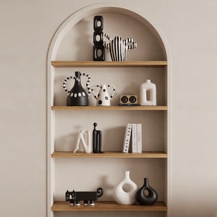 贝汉美家居装饰收纳中古风酒柜展示柜陶瓷花瓶摆件高级感乔迁礼物