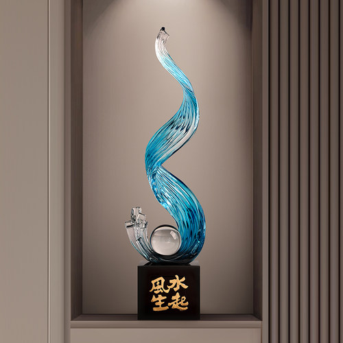 贝汉美风生水起落地摆件轻奢入户玄关客厅电视柜装饰乔迁新居礼物
