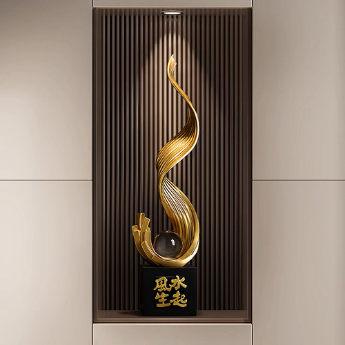 贝汉美风生水起落地摆件轻奢高档大型客厅玄关入户门高级感装饰品