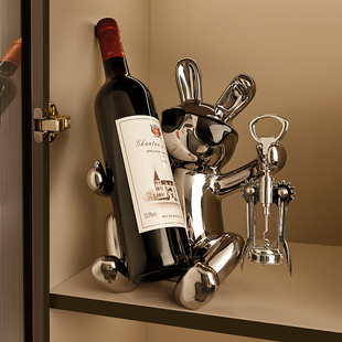 贝汉美兔子红酒架酒柜装饰品摆件轻奢高档客厅餐柜玄关酒托 托摆