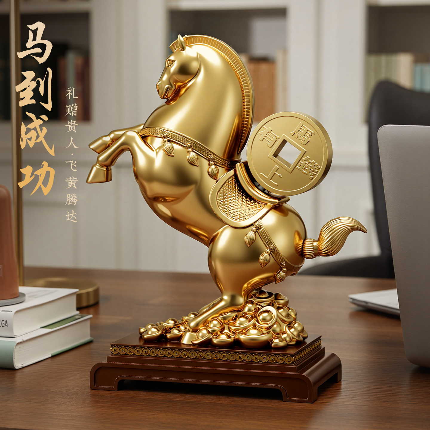 贝汉美新中式马上有钱摆件客厅办公室酒柜电视柜装饰乔迁开业礼物,家居饰品,装饰摆件,淘宝优惠券,粉丝福利购,淘宝优惠卷