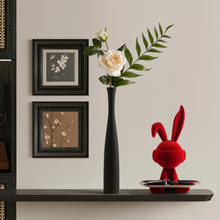 贝汉美中古风入户玄关摆件陶瓷花瓶客厅边柜电视柜壁龛高级感装饰