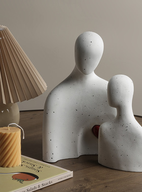 贝汉美北欧人像摆件现代简约玄关酒柜装饰品客厅家居样板房工艺礼