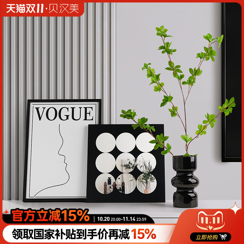 贝汉美现代简约客厅入户玄关电视柜摆件小众高档软装饰画乔迁礼物