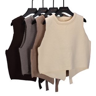 背心其他纯色百搭马甲女外穿 2025秋冬新款性感i露背内搭打底加厚