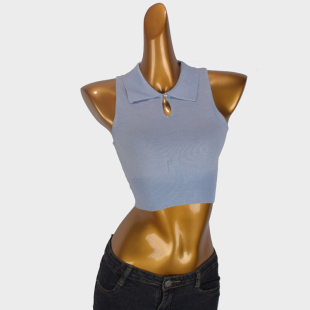 法式辣妹Polo领针织吊带背心女夏季新款内搭外穿修身短款无袖上衣