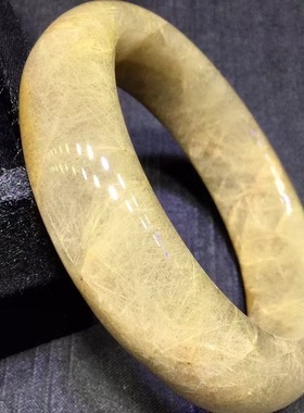 魅晶天然水晶晶体通透黄发晶手镯