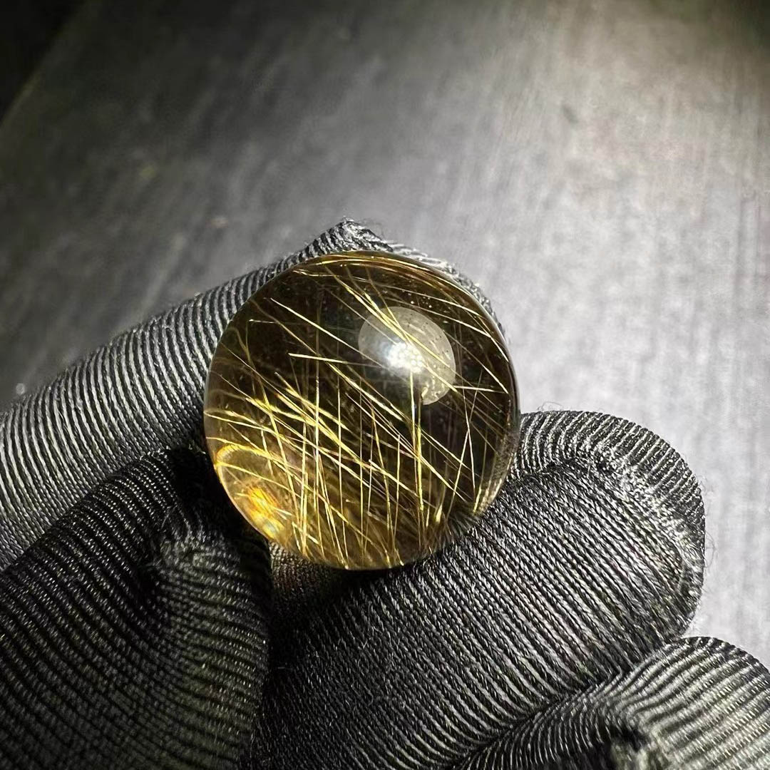 魅晶天然水晶发晶金发晶顺发单珠