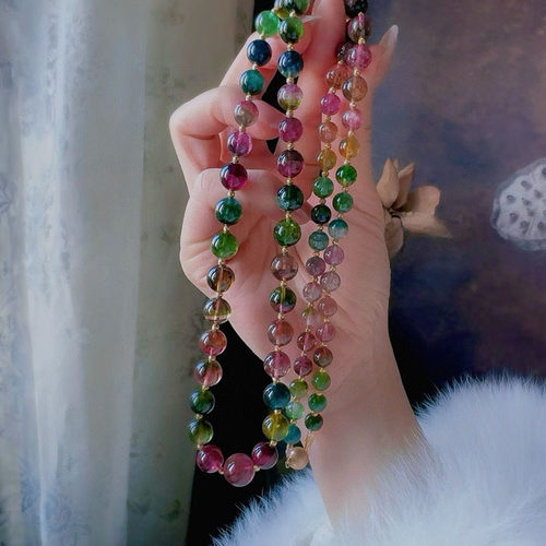 魅晶天然水晶白水晶绿度母摆件