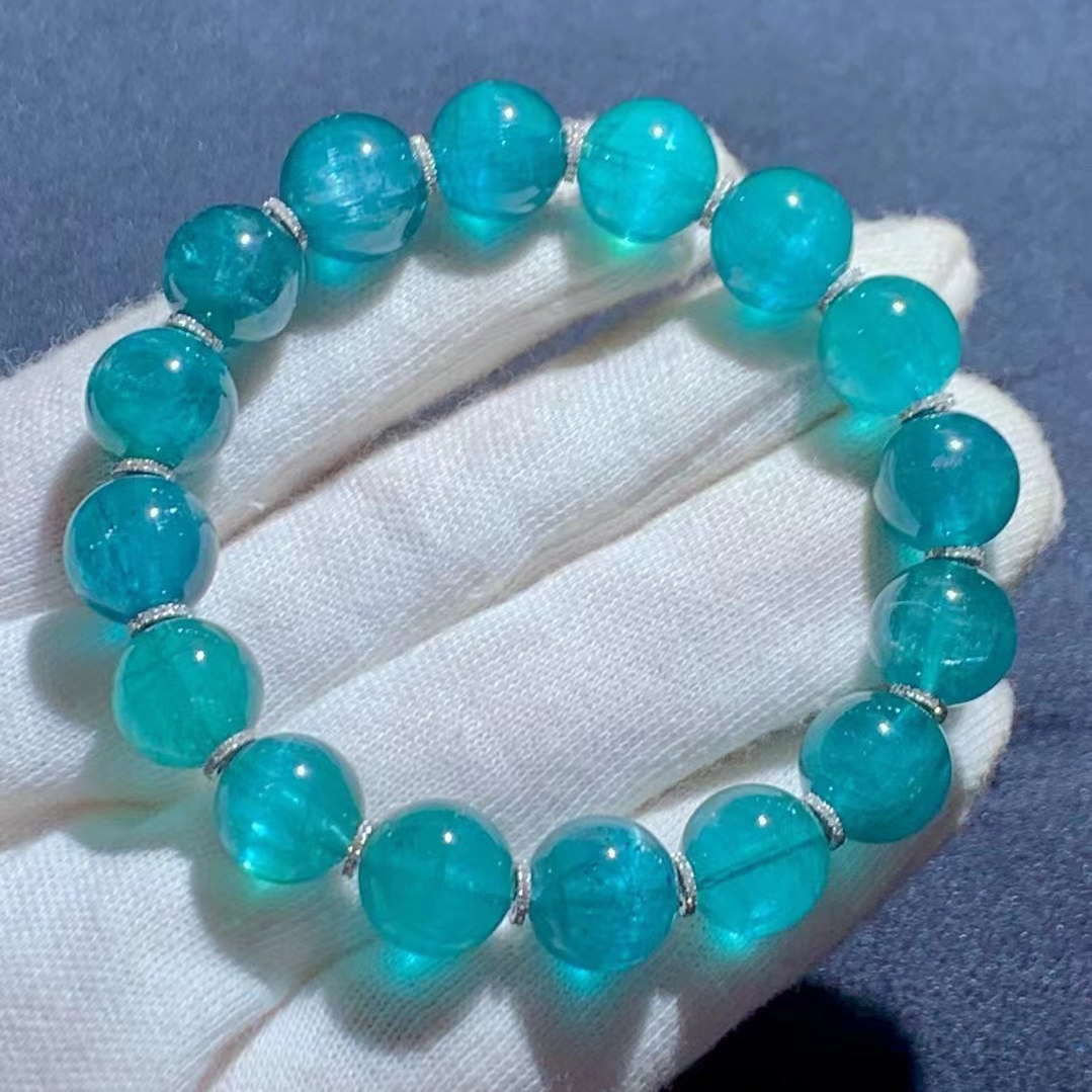 魅晶天然帕拉伊巴蓝猫眼碧玺单圈手链