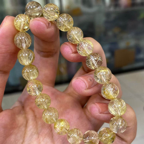 天然水晶白水体维纳斯金发手串