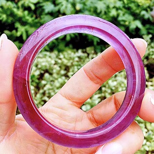 魅晶天然水晶晶体通透极光钛紫钛黑云母四色水晶手镯