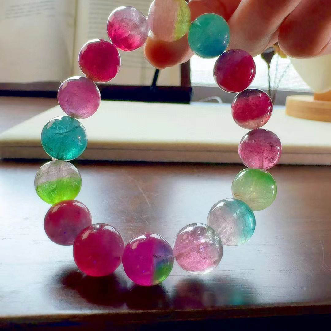 魅晶天然水晶西瓜碧玺手链