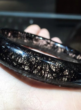 魅晶黑发晶晶体通透手镯