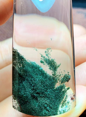 魅晶绿幽灵晶体通透无事牌