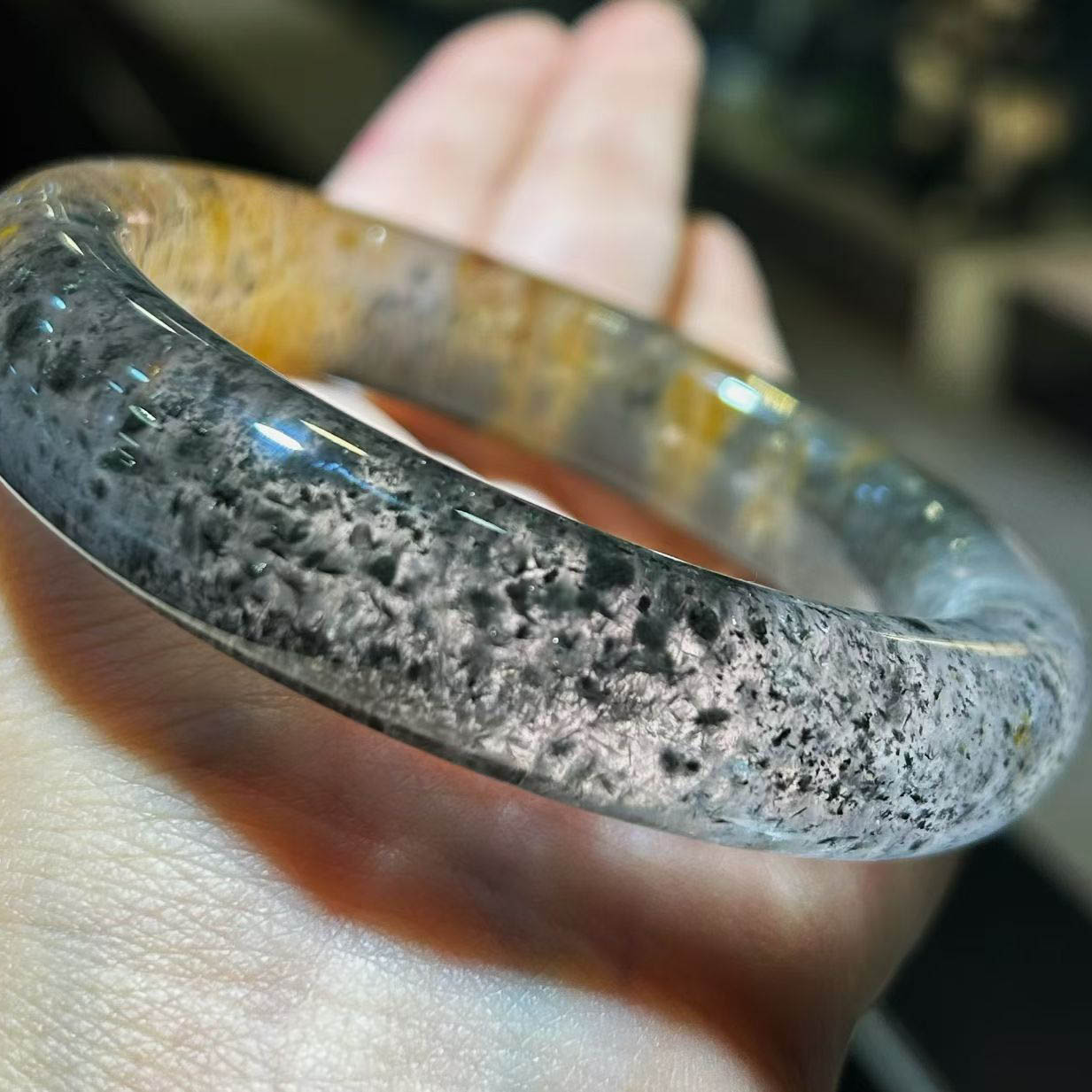 魅晶天然水晶紫钛发晶手镯