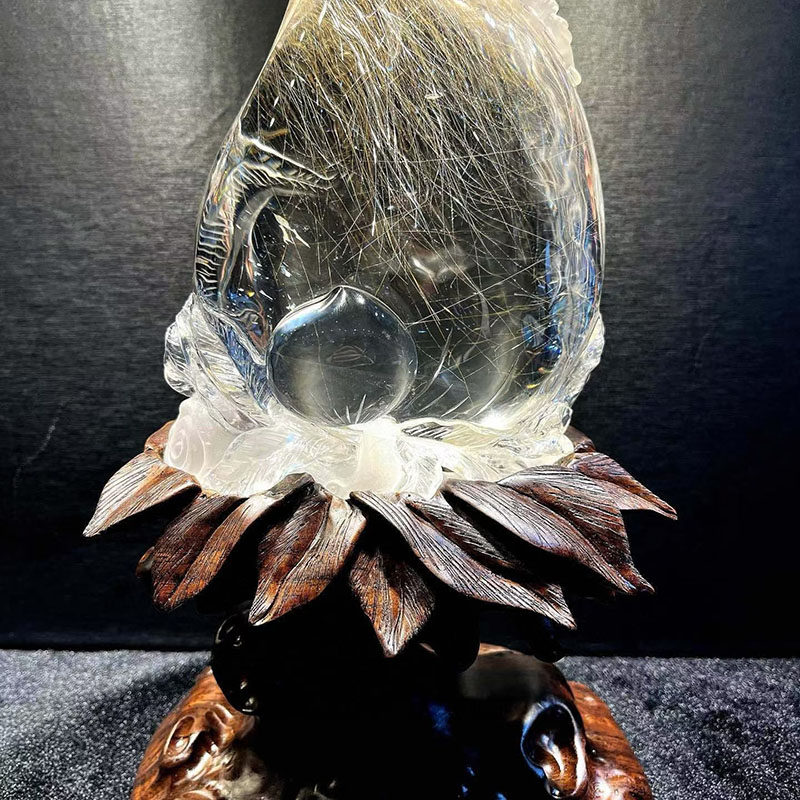 魅晶天然水晶晶体通透发晶寿桃摆件