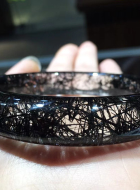 魅晶黑发晶晶体通透手镯