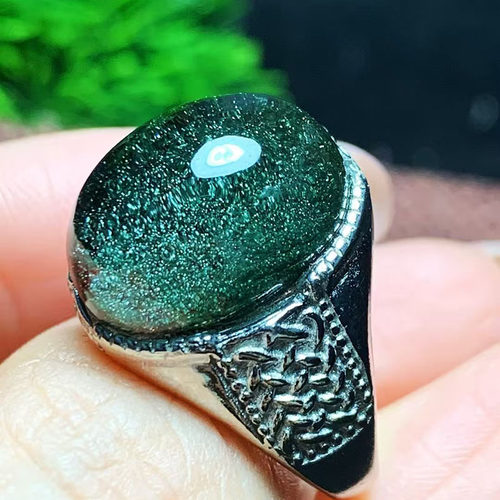 魅晶天然水晶绿幽灵聚宝盆戒指