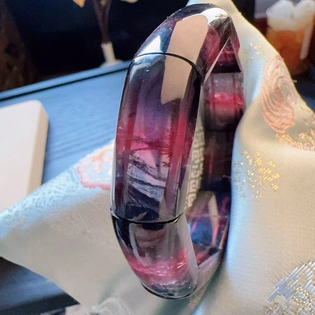 魅晶天然水晶晶体通透镯型多色西瓜手牌手链