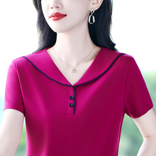 短袖女t恤2025新款夏装薄上衣气质漂亮妈妈装小衫中老年时尚女装