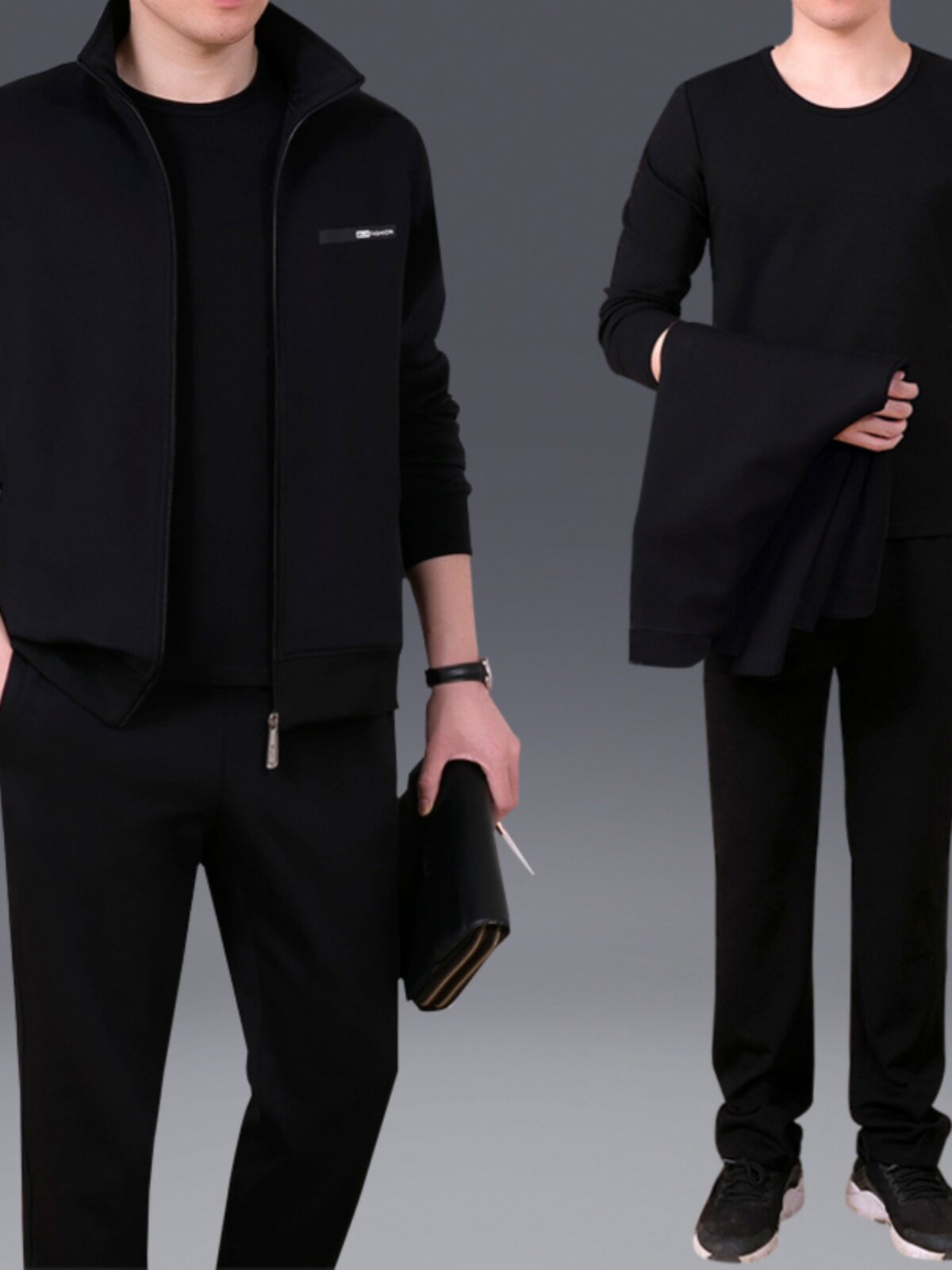 SPRING AND AUTUMN LONG-SLEEVED STAND-UP COLLAR CASUAL JACKET SPORTS SUIT MENS MIDDLE-AGED AND ELDERLY DAD SPORTSWEAR SPORTSWEAR SPORTSWEAR