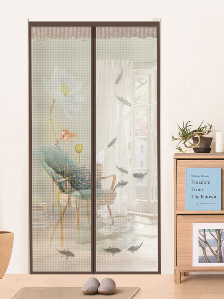 新中式防蚊门帘魔术贴新款磁铁对吸免打孔自吸夏季卧室纱窗纱门帘