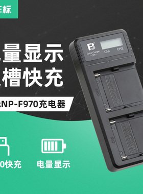 沣标适用索尼NP-F970 F990 F770 FM50 FM500H充电器USB摄照相机电池Type-c双充QC3.0快充F750 F550补光灯电池