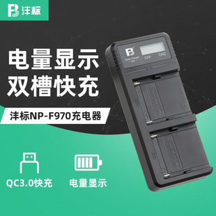 F970 沣标适用索尼NP c双充QC3.0快充F750 FM500H充电器USB摄照相机电池Type F550补光灯电池 F770 F990 FM50