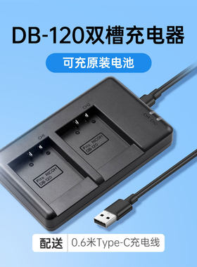 沣标DB-120电池充电器适用理光GR4相机充电器Ricoh GRIV相机座充双槽充电兼容支持db120原装电池配件