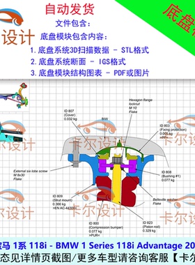宝马 1系 118i 2019款 汽车底盘系统点云STL分析图表断面