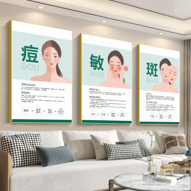 轻奢简约祛斑祛痘祛痣相框KT板